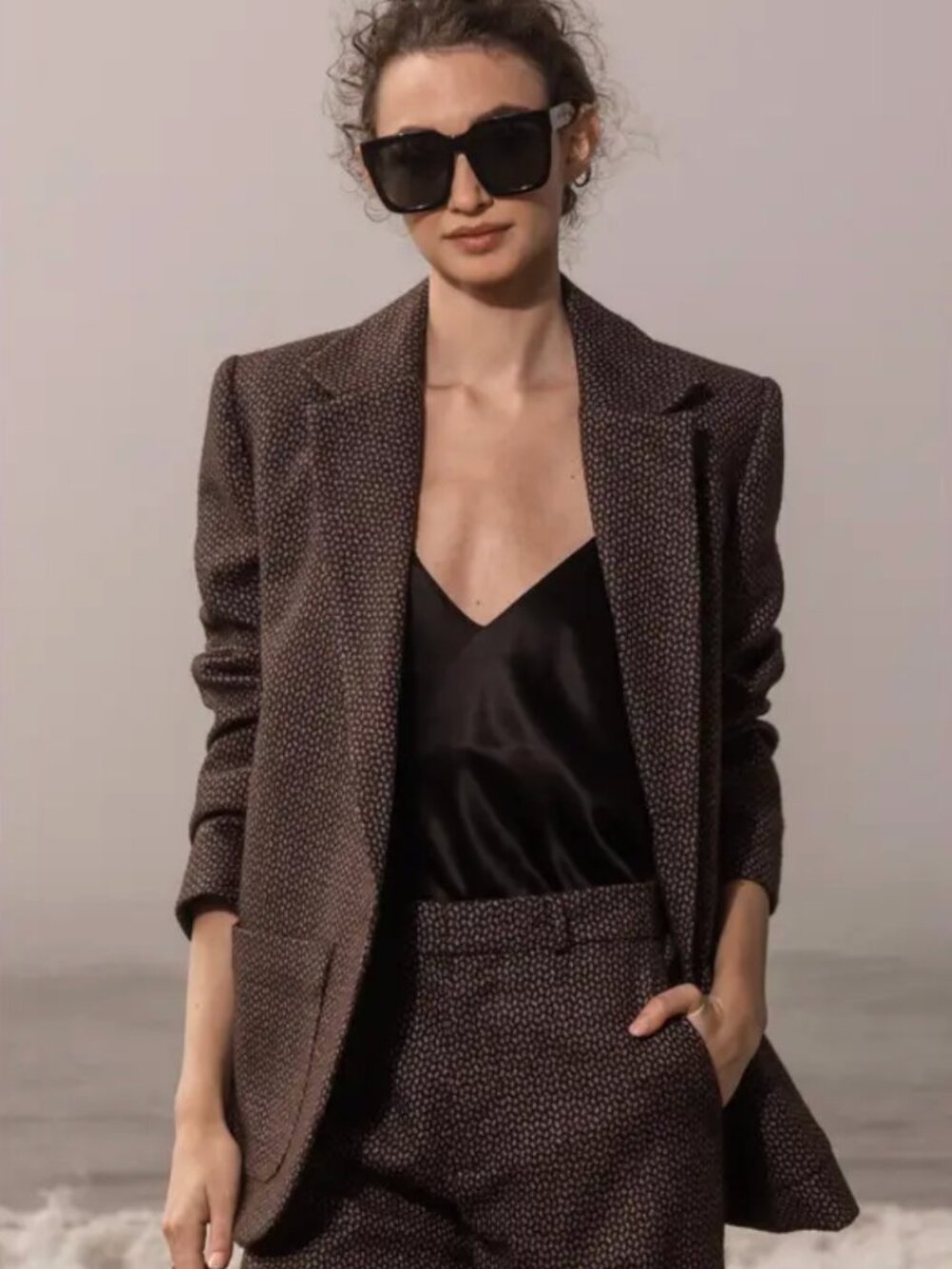 Heidi Merrick Suit Wallace Blazer and Perrine Pant in Chocolate Wool